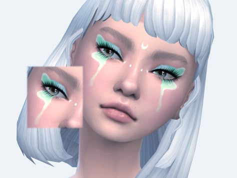 The Sims Resource - Luna Moth Eyeshadow Sims 4 Wide Brim Hat, Moth Sims 4 Cc, Moon Cc Sims 4, Sims4 Fantasy Cc, Sims 4 Alien Cc Clothes, The Sims 4 Cc Make Up Eyeshadows, Sims 4 Cc Cyberpunk, Sims 4 Cc Makeup Eyeshadow, Sims 4 Mods Makeup