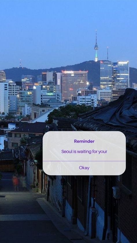 Credit to the owner. Just a reminder, seoul is waiting for you. Don't give up on your dreams Seoul Quote, Study In Korea Aesthetic, Seoul Wallpaper Aesthetic, Aesthetic Korea Wallpaper, Korean University Aesthetic, Korea University Aesthetic, South Korean Aesthetic, Korean Life Aesthetic, Korea Wallpaper Aesthetic