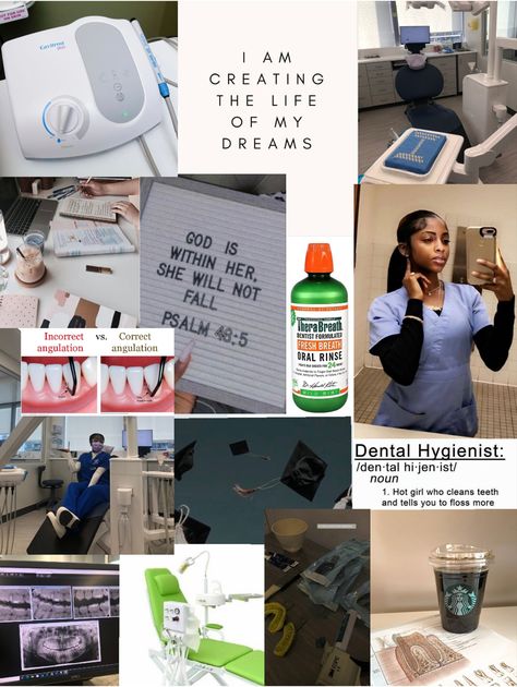 Vision Board Dental Assistant, Future Dental Assistant, Dentist Hygienist Aesthetic, Dental Hygienist Student, Dental Hygienist Lifestyle, Scrubs Dental Assistant, Dental School Vision Board, Orthodontic Assistant Aesthetic, Dental Hygienist Vision Board