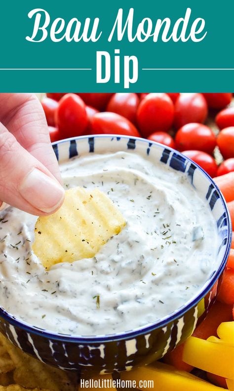 Beau Monde Dip Dill Dip Recipe With Beau Monde, Beaumonde Dill Dip, Dill Dip With Beau Monde, Dill Dip Recipe Sour Cream, The Best Dip In The World, Veggie Dip Recipe Sour Cream, Dill Veggie Dip Recipe, Homemade Veggie Dip, Homemade Dill Dip