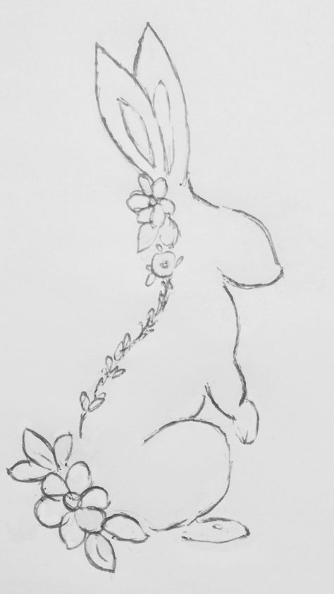 Easter Bunny Embroidery Patterns, Easter Embroidery Ideas, Embroidery Drawing Pattern, Rabbit Embroidery Pattern, Hand Embroidery Patterns Vintage, Haft Vintage, Floral Animals, Embroidery Easter, Bird Embroidery Pattern