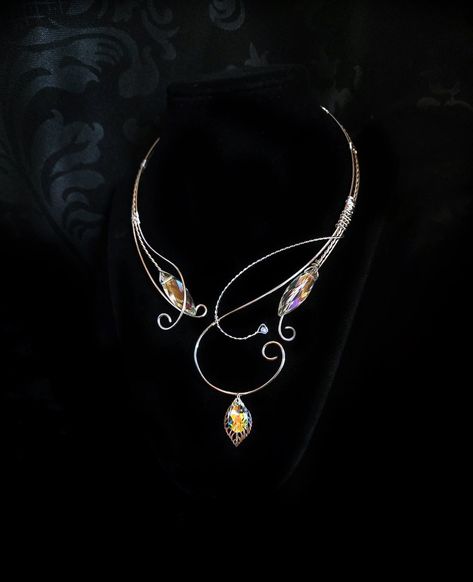 Elvish Jewelry, Torc Necklace, Elven Costume, Torque Necklace, Cute Engagement Rings, Golden Yellow Color, Medieval Fantasy, Choker Necklaces, Silver Pieces