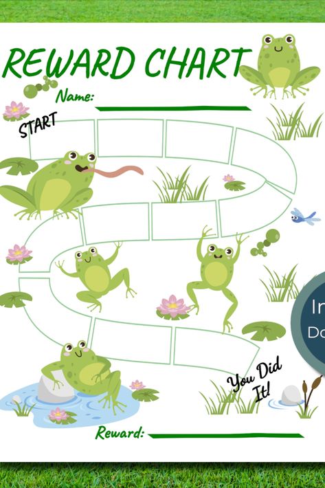 Frog, Reward chart, kids, tracker, chores, potty, toad, water, dragonfly, pond, Lilly pad, hop Motivational Routine, Dragonfly Pond, Lilly Pad, Reward Chart Kids, Reward Chart, Bathroom Bedroom, School Items, Toad, Crayon