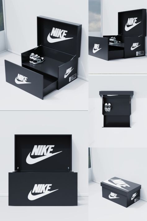 Giant NIKE Inspired Shoe Box Organizer - This incredible creation of our artisan, is specially crafted for sneakerheads like you who love their sneaker collection more than any other thing. Because sneakers are love and we believe the best thing deserves the best place. Sneakers Storage, Giant Shoe Box, Shoes Organization, Shoe Box Organizer, Nike Inspired, Sneaker Storage, Sneakers Box, Storage Wood, Box Organizer