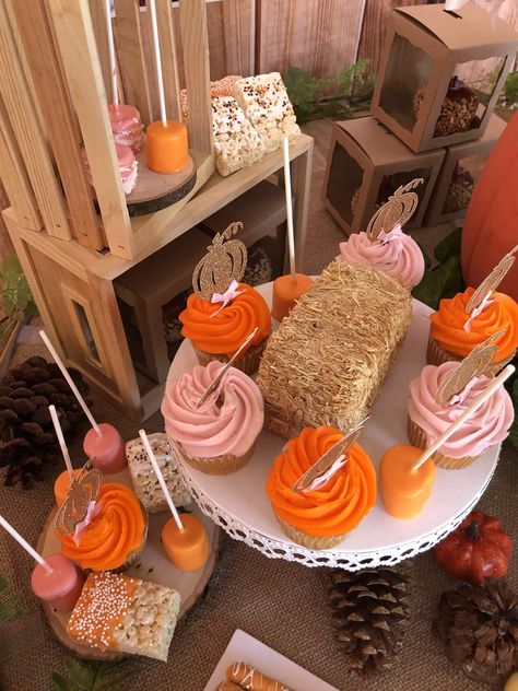 Our Pumpkin Is Turning One Party, Our Pumpkin Is One, One Birthday Party Ideas, Patch Birthday Party, Pumpkin Themed Birthday, Pumpkin Patch Birthday Party, October Birthday Parties, Little Pumpkin First Birthday, Third Birthday Girl