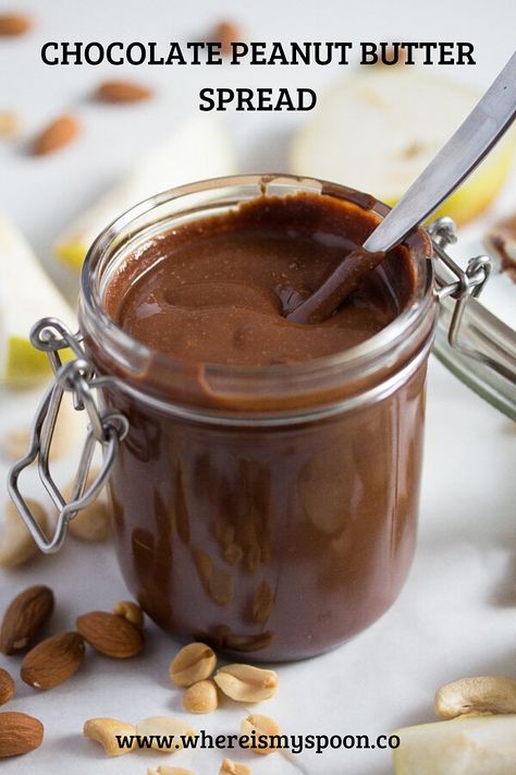 Homemade Peanut Butter Recipes, Homemade Chocolate Peanut Butter, Peanut Butter Spread, Compound Butters, Homemade Nut Butter, Chocolate Peanut Butter Recipes, Peanut Butter Nutella, Easy Dip, Jam Recipes Homemade