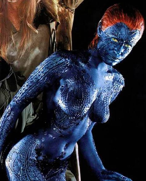 Mutant color scheme ? Rebecca Romijn Stamos, Mystique Xmen, Mystique Marvel, Xmen Movie, Rebecca Romijn, Female Hero, Si Swimsuit, Man Movies, Beach Bunny