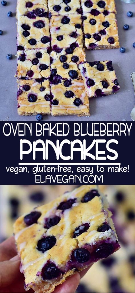 Vegan Oven Pancakes, Vegan Sheet Pancakes, Gluten Free Vegan Sheet Pan Pancakes, Gluten Free Sheet Pancakes, Low Calorie Blueberry Pancakes, Gluten Free Sheet Pan Meals, Vegan Gluten Free Breakfast Recipes, Vegan Sheet Pan Pancakes, Blueberry Sheet Pan Pancakes