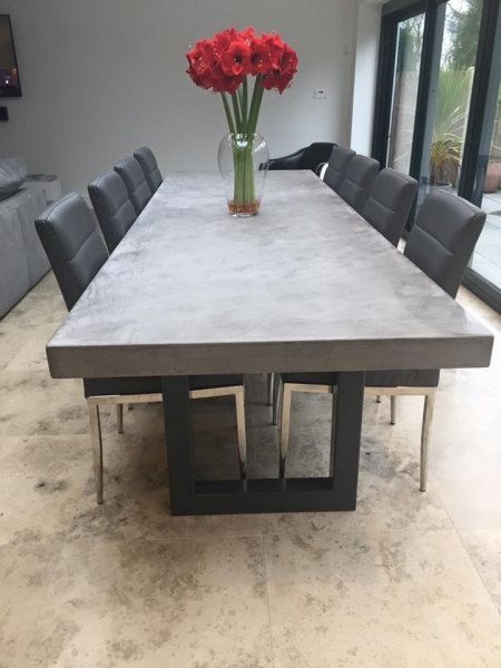 Concrete Dining Room, Table Beton, تصميم الطاولة, Concrete Dining Table, Esstisch Modern, Concrete Furniture, Concrete Table, Metal Dining Table, Contemporary Dining Room