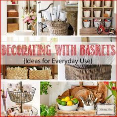 Large Basket Decor Ideas, Decorating With Baskets, Basket Decor Ideas, Decorate With Baskets, Outdoor Buffet, Tall Basket, Kitchen Baskets, Table Decor Living Room, Wicker Decor