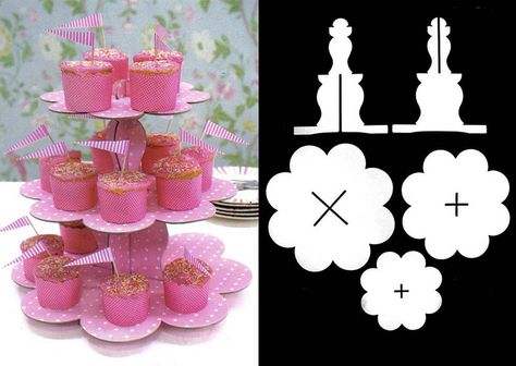 Cupcake stand template Cupcake Boxes Template, Cardboard Cupcake Stand, Diy Cupcake Stand, Cupcake Toppers Template, Cupcake Images, Cake And Cupcake Stand, Homemade Cupcakes, Diy Cupcakes, Cupcake Toppers Printable