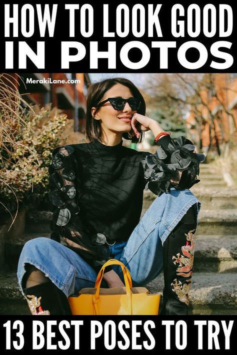 How To Sit Pose For Pictures, Best Photo Poses For Women, How To Pose For Outdoor Photos, Photo Shoot Women Ideas, Best Standing Poses For Pictures, Modern Poses Photography, Poses For Social Media, Poses For Magazine Shoot, Poses For Pictures Instagram By Yourself