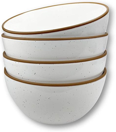 Amazon.com | Mora Ceramic Bowls For Kitchen, 28oz - Bowl Set of 4 - For Cereal, Salad, Pasta, Soup, Dessert, Serving etc - Dishwasher, Microwave, and Oven Safe - For Breakfast, Lunch and Dinner - Earl Grey: Cereal Bowls Salad Pasta, Soup Bowl Set, Pasta Soup, Kitchen Bowls, Small Desserts, Mixing Bowls Set, Small Plates, Cereal Bowls, Breakfast Lunch