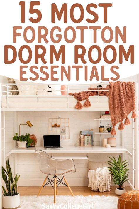 15 Most commonly forgotten college items! Some of these are weird college essentials IO can't live without! If you're creating your college checklist for move-in day, don't forget these items! These are the dorm room essentials I would recommend for any college students living in a dorm room. #collegedormroom #dormroomessentials #dormroomorganization #college #dormroomhacks Dorm Room Essentials List, College Items, College Dorm Checklist, Dorm Room Checklist, College Dorm Room Inspiration, College Checklist, Freshman Dorm, College Dorm Room Essentials, Dorm Inspiration