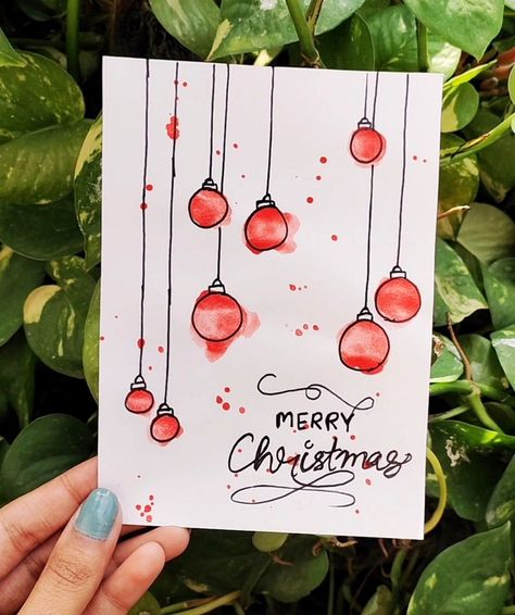 Christmas Cards Watercolor, Watercolor Christmas Cards Diy, Christmas Cards Drawing, Painted Christmas Cards, Christmas History, Cute Christmas Cards, Cards Watercolor, Christmas Card Art, Watercolor Card