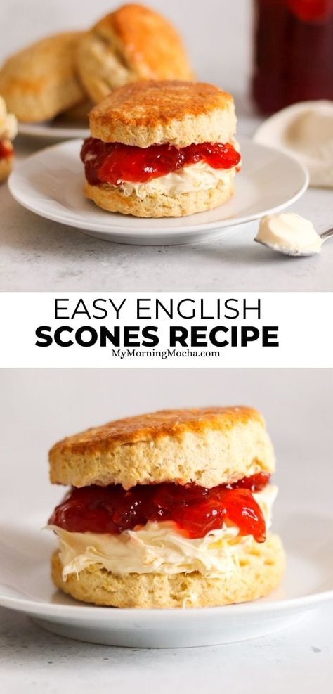 Traditional English Scones Recipe, English Scones Recipe, Jam Scones, Sweet Scones Recipe, Scones And Clotted Cream, British Scones, Best Scone Recipe, English Scones, Gluten Free Scones