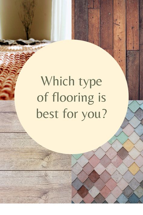 There are so many different types of flooring, and the price difference can be huge. Knowing which is best for you can vary from whether you are working within a strict budget or if you are going with the look and the features. Here are some types of flooring and their differences to compare. Different Types Of Tile Flooring, Flooring Over Concrete, Types Of Floor Tiles, Types Of Flooring Materials, Best Flooring For Basement, Different Types Of Flooring, Types Of Hardwood Floors, Concrete Basement, Inexpensive Flooring