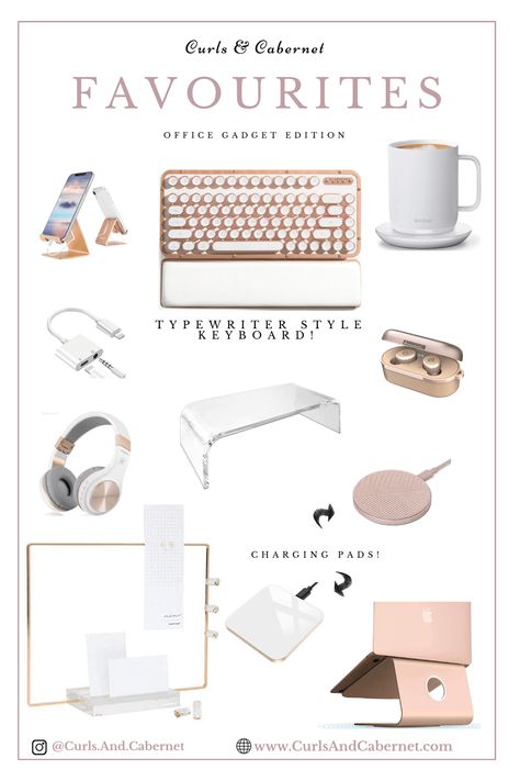 Personal Office Decor At Work, Chic Desk Organization, Girlie Office Decor Work Spaces, Bedroom Office Desk Ideas, Women’s Desk Decor, Gifts For An Office Desk, Office Decor Aesthetic Woman, Chic Office Wall Decor, Women’s Desk Ideas