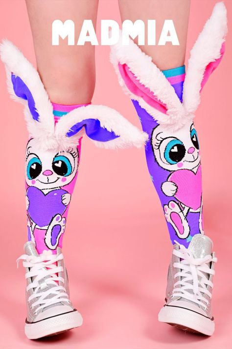 s://www.madmia.com/products/funny-bunny-socksibrant and adorable bunny socksThese cool kids socks are perfect for Easter and are detailed with gorgeous little hearts and starsThe adorablefluffy and moveable ears make for an exciting accessory and can be bent how you like themThe brightbold and beautiful pink and purple colourswill really make your legs pop for Easter time Crazy Sock Day, Easter Socks, Hand Sewn Crafts, Silly Bunny, Bunny Socks, Easter Craft Activities, Bold Socks, Sock Bunny, Easter Wood Crafts