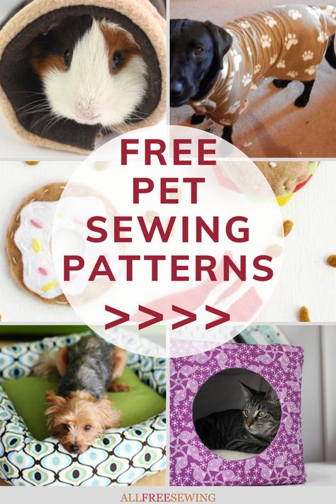 Sewing Projects Pets, Sewing Patterns For Pets, Free Sewing Patterns For Pets, Cat Clothes Patterns Free Sewing, Sewing A Dog Bed, Cat Bed Sewing Pattern Free, Sewing Projects Dog, Bunny Pillow Pattern Free Sewing, Sewing Pet Projects