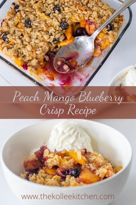 Mango Crisp Recipe, Mango Crisp, Crumbles Recipes, Sweet Oatmeal, Blueberry Crisp Recipe, Fruit Crisp Recipe, Blueberry Oatmeal Bake, Oatmeal Crisp, Crisp Topping