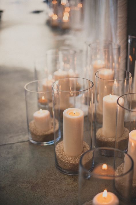 Best of 2014: Ceremonies Loft Wedding Ceremony, Ceremony Candles, Loft Wedding, Fall Wedding Centerpieces, Tall Candle, Glass Vases, Wedding Candles, Ceremony Decorations, Romantic Weddings