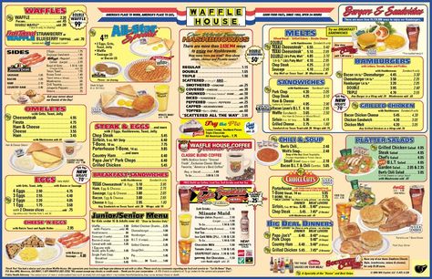 Cheese Calories, Waffle House Menu, Blueberry Topping, Ham And Eggs, Cheese Biscuits, Waffle House, Steak And Eggs, Food Places, Hearty Breakfast