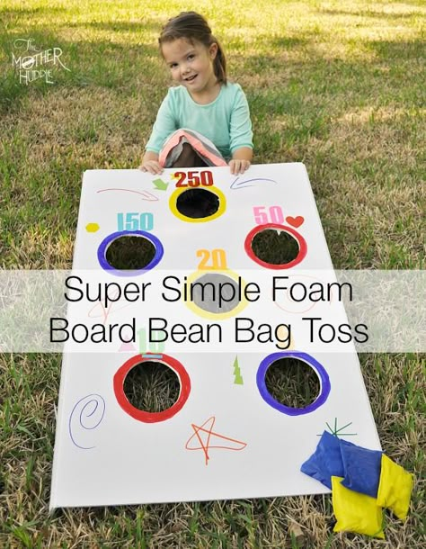 I have another fun diy as part of the Elmer’s Blogger Crew series, and this one is perfect for... Yard Games For Kids, Backyard Kids Party, Diy Bean Bag, Diy Carnival Games, Diy Carnival, School Carnival, Bean Bag Toss Game, Diy Ring, Kids Bean Bags