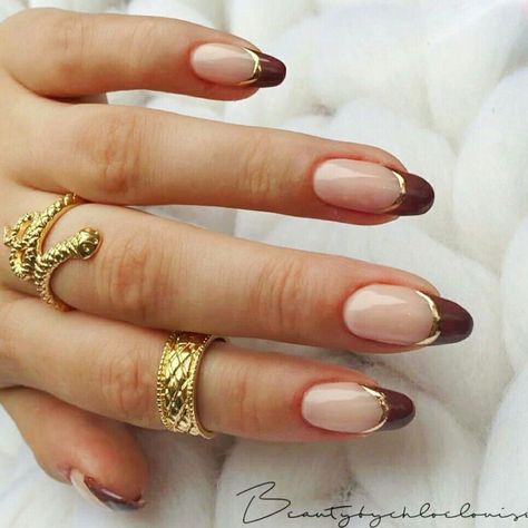 elegant nail designs elegant nails brown acrylic nails brown aesthetic brown nails gold aesthetic gold wallpaper gold nails nails art tutorial colorful nail art cute nail ideas cute beach nails cute heart nails cute nails cute fall nails polish nails nail art designs nail art ideas nail polish colors nail care nail tips nails fall nail gel nail inspo nail health nail art summer nail art inspiration nail shop nail fashion nails 2023 trends nails art winter nails art spring nails art autumn Brown And Gold French Nails, Bronze French Nails, Almond Nails With Gold Tips, Brown And Gold French Tip Nails, Brown French Tip With Gold, Brown And Gold Almond Nails, Brown Nails With Gold Accent, Bronze Tip Nails, Bronze French Tip Nails