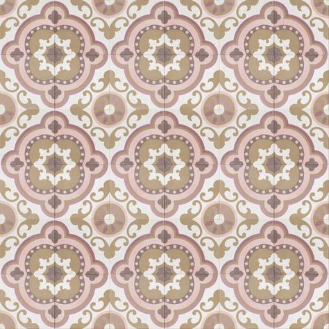 Pink Mandala | Reproduction Tile | Jatana Interiors Blush Pink Bedroom Decor, Diy Minatures, Brown Tile Bathroom, Pink Bathroom Tiles, Ventura Beach, Pink Living Room Decor, Villa Toscana, Lobby Hotel, Simple Motif