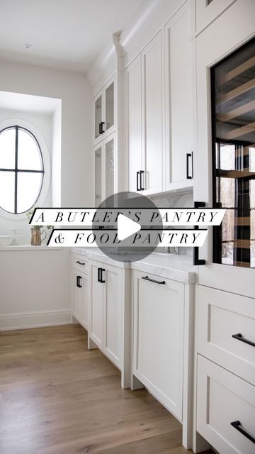 Melissa Manzardo Hryszko on Instagram: "This is the perfect setup for entertaining. A beautiful butler's pantry right off of the formal dining room. With an additional dishwasher and sink, dinner party clean-ups are a breeze. And need another bottle of wine, not a worry with the built-in wine fridge!
Directly across the hallway is a food pantry with a ton of storage, including the handy pullout baskets we love incorporating into our pantries. They are great for storing onions & potatoes or snacks for the littles. We also love the warmth the woven texture of the basket brings into the room. 

#butlerspantry #wetbar #pantry #pantryorganization #pantrygoals #dreamhome #housegoals #instahome #bearspawcustom2" Butler Pantry With Sink And Dishwasher, Small Butlers Pantry With Fridge, Walkthrough Butlers Pantry, Butlers Pantry With Sink And Dishwasher, Butlers Pantry Hallway, Pantry With Sink And Dishwasher, Pantry With Dishwasher, Butlers Pantry With Wine Fridge, Butlers Pantry Ideas Layout With Sink