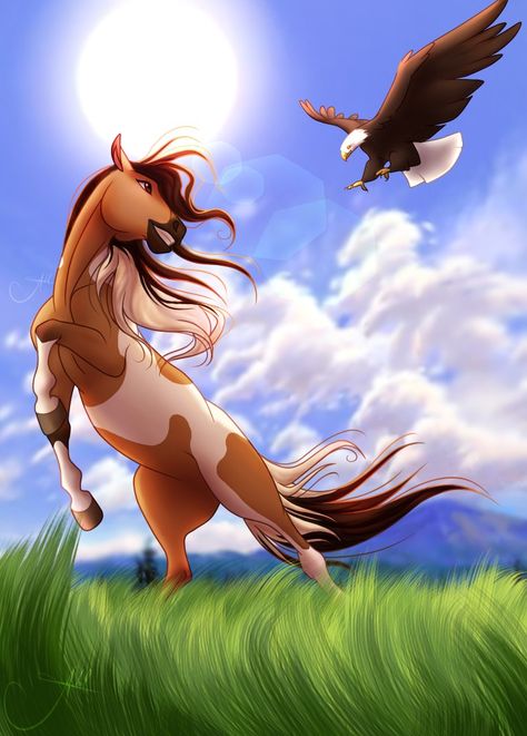 Spirit The Horse Drawing, Rain Spirit, Spirit Horse Movie, Disney Horses, Star Stable Horses, Spirit And Rain, Spirit The Horse, Horse Animation, Spirit Stallion