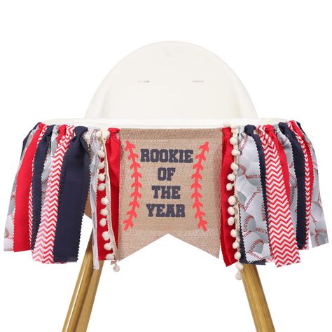 PRICES MAY VARY. Baseball First Decorations - Celebrate Your Little Hitter's First Birthday As Rookie Of The Year! Elevate The Excitement And Turn Their Seat Into A Home Run Spot With Our Charming High Chair Banner. Baseball Party Decorations In The Air! The Baseball 1st High Chair Banner - Rookie Of The Year High Chair Banner Will Be The Perfect Addition To Your Child's Birthday Party Decor. This Adorable Baseball Banner Is Perfect For A First Birthday Party! This Banner Is Perfect For Your Cel The Rookie Year Birthday, Baseball Themed First Birthday Cake, Yankees First Birthday, Rookie Of The Year First Birthday Decor Diy, Baseball Birthday Centerpieces, 1 Year Baseball Birthday, 1st Birthday Boy Rookie Of The Year, Baseball One Year Old Party, My Rookie Year First Birthday