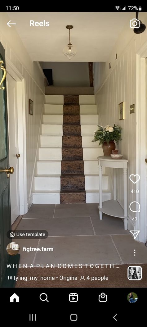 Tongue And Groove Staircase, Cottage Staircase, Staircase Paneling, Tounge And Groove, Tongue And Groove Panelling, Tongue And Groove, Hallway, Stairs, Cottage