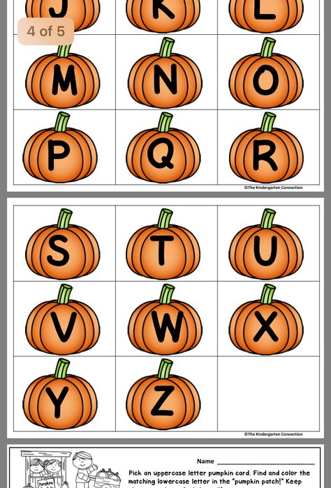 Pumpkin Alphabet Letters, Pumpkin Letter Match, Pumpkin Letters Printable, Pumpkin Alphabet Activities, Pumpkin Letters, Halloween Flashcards, Pumpkin Literacy, Pumpkin Alphabet, Thanksgiving Alphabet