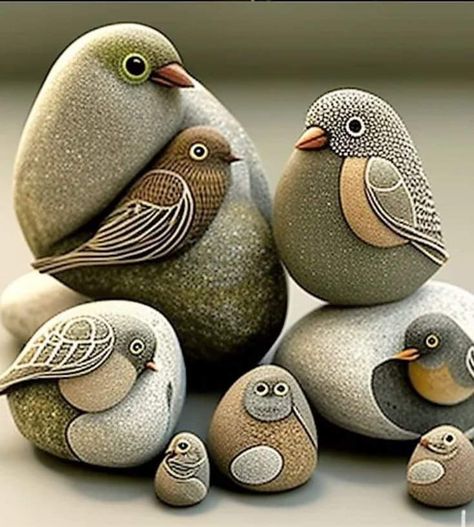 تصميم الطاولة, Stone Pictures Pebble Art, Garden Rock Art, Diy Rock Art, Painted Rock Animals, Rock Sculpture, Stone Art Painting, Dekor Diy, Painted Rocks Craft