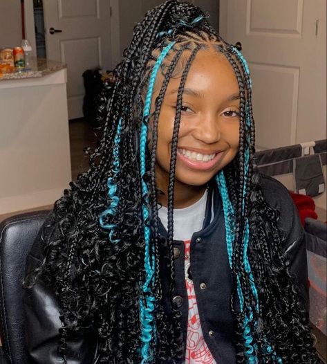 Hair Styles Braids Color, Light Blue Peekaboo Braids, Popular Black Hairstyles, Braided Hairstyles Pink, Cute Braided Hairstyles For Kids, Hairstyles Front View, Hairstyles For Black Women Cornrows, Black Women Cornrows, Messy Braided Hairstyles