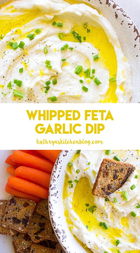 Whipped Feta With Garlic, Garlic Feta Dip Recipes, Dips And Appetizers Recipes, Healthy Feta Dip, Garlic Whipped Feta Dip, Delicious Dip Recipes, Roasted Garlic Feta Dip, Healthy Homemade Dips, Food Processor Dips