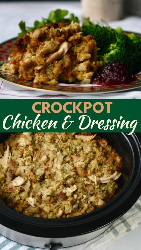 Rotisserie Chicken And Dressing, Pepperidge Farm Stuffing Recipes Chicken, Stuffing Recipes With Pepperidge Farm, Homemade Chicken And Dressing, Crockpot Chicken Dressing Recipes, Chicken And Dressing Casserole Crockpot, Chicken With Dressing Casserole, Crockpot Dressing Recipes, Crockpot Chicken And Dressing Recipes