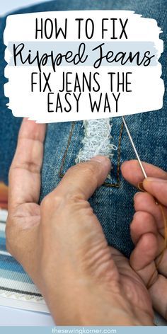 Patch Knees In Jeans, Hole In Knee Jeans Repair, Crochet Ripped Jeans Patch, Stitching Jeans Hole, Mending Knee Holes, How To Fix A Ripped Jean, Repairing Jeans With Holes, How To Darn Holes In Jeans, How To Fix Ripped Jeans Back Pocket