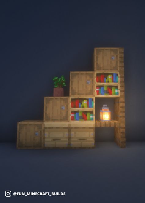 Minecraft Library Build, Minecraft Library Ideas, Library Minecraft, Minecraft Library, Library Stairs, Minecraft Town, Minecraft Kingdom, Large Library, Stair Design