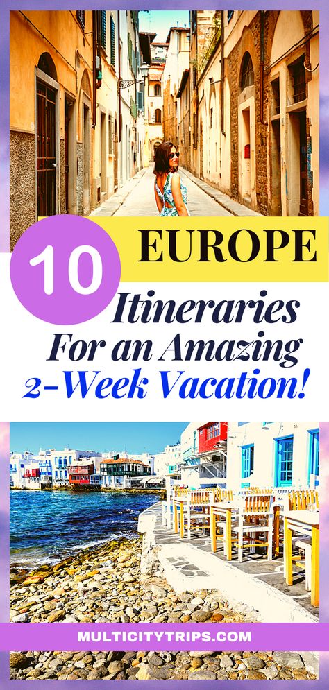 Looking for a Europe trip Itinerary for your two weeks getaway? Some amazing Europe trip itineraries allow you to spend 2 weeks in multiple cities in Europe but which one is right for you? We listed our top 10 of the best multi-city Europe itineraries across Europe you can do in 2 weeks! Check it out now. Europe itinerary 2 weeks, Europe itinerary 2 weeks by train, Europe itinerary 2 weeks destinations, Europe itinerary 2 weeks budget travel, Europe trip itinerary two week Multi City Europe Trip, Euro Trip Itinerary, Europe Itinerary 2 Weeks, 2 Weeks In Europe, City Europe, Europe Itinerary, European Itineraries, France Itinerary, Itinerary Ideas