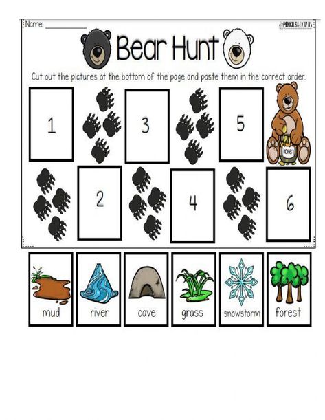 Bear Hunt Worksheet, Going On A Bear Hunt, Elizabeth Thatcher, Bear Hunt, Core Words, Story Sequencing, Becoming A Teacher, Book Companion, English Language Arts