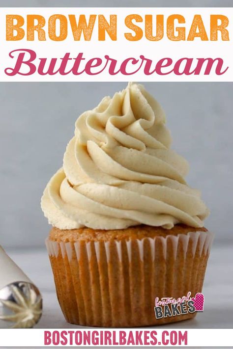 If you’re looking for a perfect buttercream frosting to top your Fall cupcakes with then this is it. Creamy vanilla buttercream frosting gets even better when you add brown sugar to the mix. This brown sugar buttercream frosting is silky smooth and delicious! Brown sugar buttercream has been on my list of buttercream recipes to make for awhile now. You know we are big fans of buttercream frosting around here. | @bostongirlbakes #brownsugarbuttercream #bestfrostingrecipes #homemadefrostingrecipes Buttercream Frosting Boards, Brown Sugar Buttercream Frosting, Italian Buttercream Frosting, Perfect Buttercream Frosting, Pumpkin Buttercream Frosting, Brown Sugar Buttercream, Homemade Frosting Recipes, Buttercream Recipes, Pumpkin Buttercream