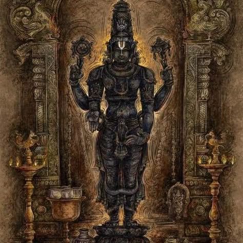 Kedaram Viswanathan (@kedaramvishwanathan) • Instagram photos and videos Venkateshwara Swamy Paintings, Perumal Painting, Perumal Drawing, Lord Venkateshwara Hd Wallpapers, Perumal Images Hd Wallpaper, Govinda God, Tirupati Balaji Painting, Lord Painting, Cartoon Elements