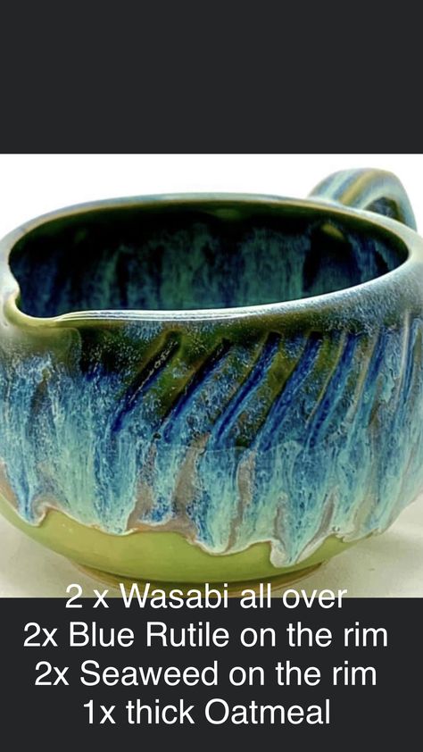 Amaco Wasabi Glaze Combinations, Wasabi Glaze Combinations, Crazy Sculptures, Glazing Pottery, Glaze Techniques, Glaze Layering, Ceramic Glazing, Mud Pies, Glazing Ideas