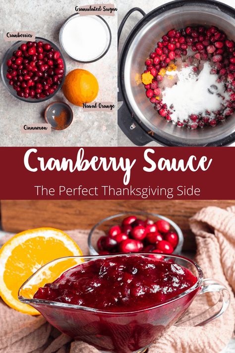 All you need is some cranberries, sugar, oranges and an Instant Pot and you have the easiest Easy Cranberry Sauce! To make the flavor even better this Cranberry Sauce with Orange Juice also features a slight cinnamon flavor. And you’ll love the 2 minute cook time almost as much as you love the taste ;) Cranberry Sauce Crockpot, Cranberry Sauce With Orange Juice, Ocean Spray Cranberry Sauce, Instant Pot Cranberry Sauce, Cranberry Sauce With Orange, Thanksgiving Cranberry, Cranberry Sauce Thanksgiving, Easy Cranberry Sauce, Cranberry Thanksgiving