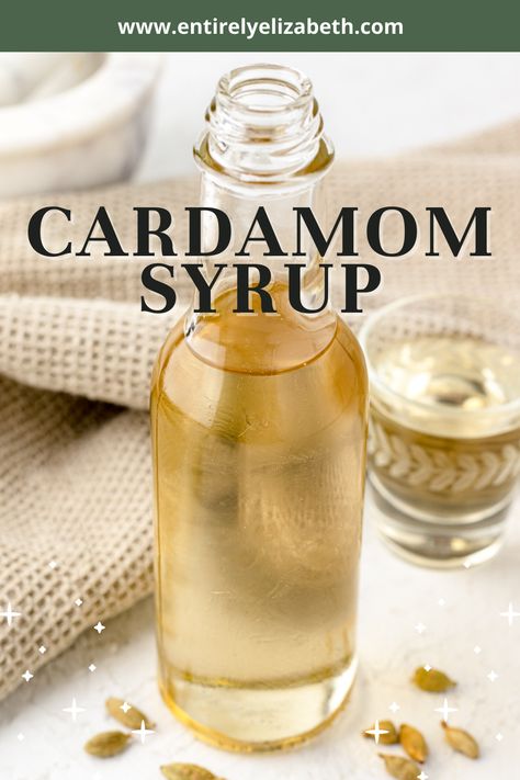 Cardamom Syrup Recipe, Cardamom Coffee Syrup, Cardamom Syrup For Coffee, Diy Coffee Syrup Recipes, Cardamom Simple Syrup, Herbal Syrups, Tea Syrup Recipe, Pizza Farm, Simple Syrup Drinks