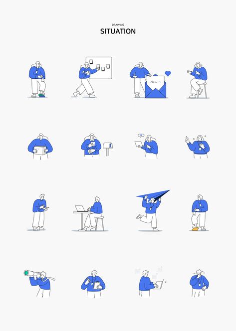 Illustration System of saramin :: Behance Icon Design Inspiration, Simple Character, Ebook Design, Branding Illustration, Corporate Art, Corporate Style, Simple Logo Design, Simple Illustration, Character Poses