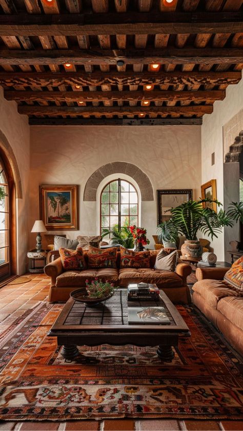 Spanish Living Room Ideas, Living Room Spanish Style, Mexican Interior Design Living Room, Living Room Spanish, Modern Mexican Living Room, Mexican Living Room, Modern Mexican Decor, Modern Mexican Home Decor, Modern Mexican Home